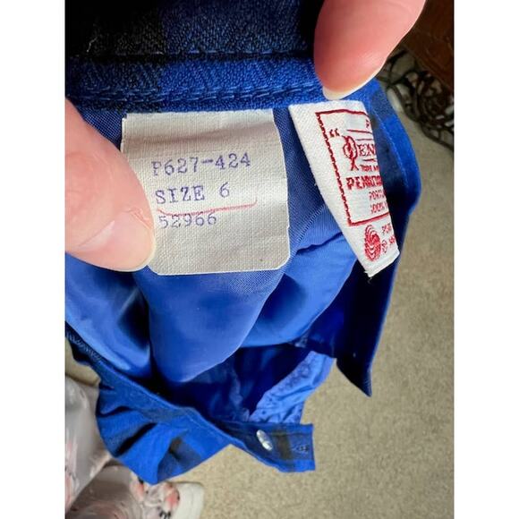 Pendleton skirt wool plaid knee length blue black - Picture 11 of 11